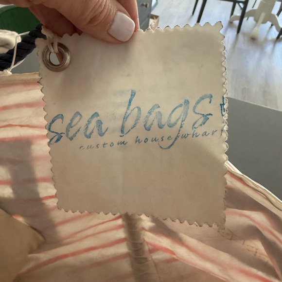 Sherry by Seabags Striped Red and White Tote Bag - Picture 4 of 9